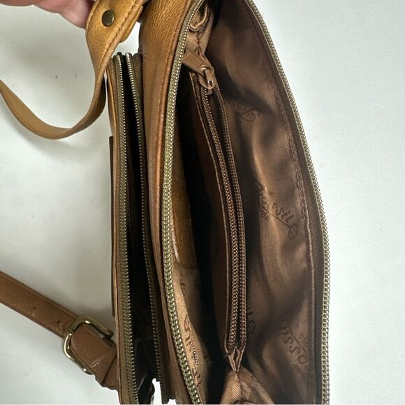 Fossil Tan Brown Leather Crossbody Shoulder Bag 75082 See Description - Picture 12 of 16